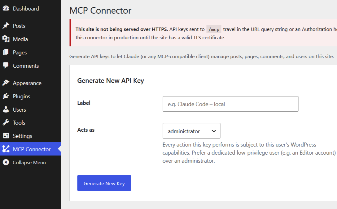 MCP Connector for Wordpress